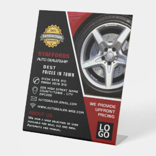 Car Wheel Design, Auto Dealership Advertising Pedestal Sign