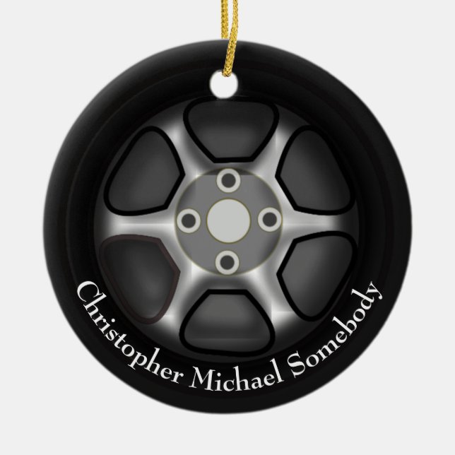 Car Wheel Ornament | Add Name (Front)
