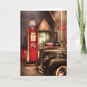 Car - White Flash Gasoline Holiday Card