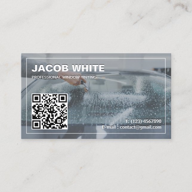 Car Window Tinting Custom QR Business Card (Front)