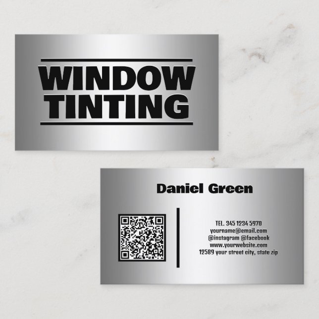 Car Window Tinting Custom QR Business Card (Front/Back)