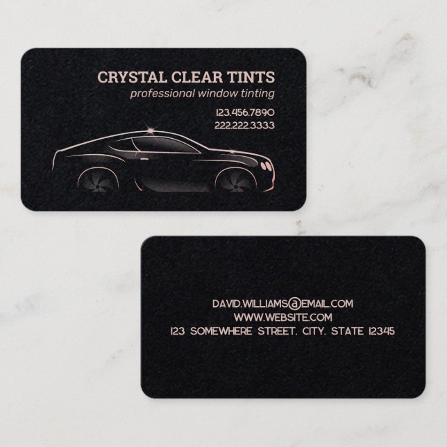Car Window Tinting Services Business Card (Front/Back)