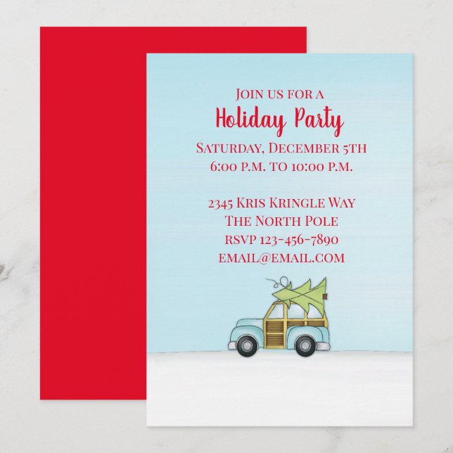 Car with Christmas Tree   Announcement (Front/Back)