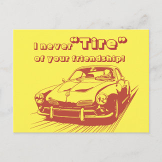 Car Word Play School Kids Valentines Day Holiday Postcard