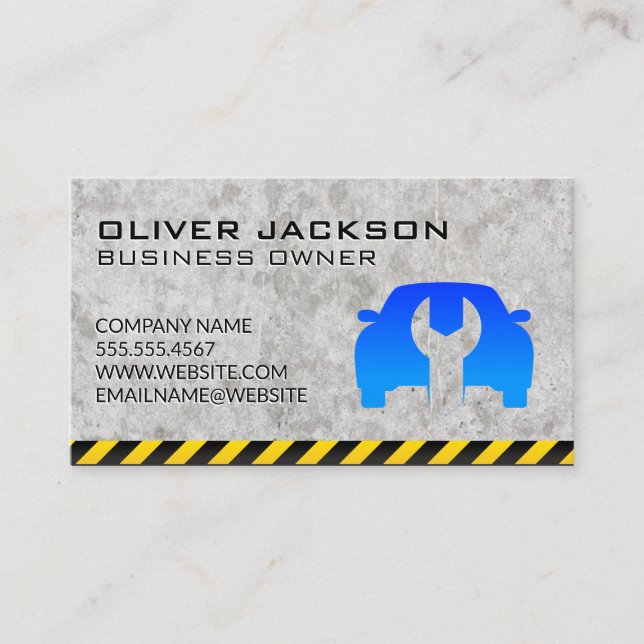 Car Wrench Logo Business Card (Front)