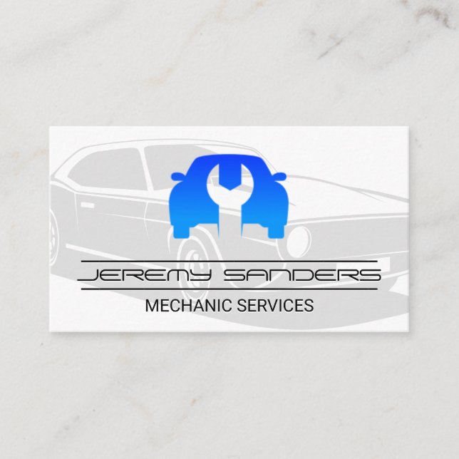 Car Wrench Logo Business Card (Front)