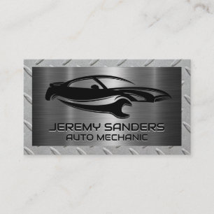 Car Wrench Logo Mechanic Business Card