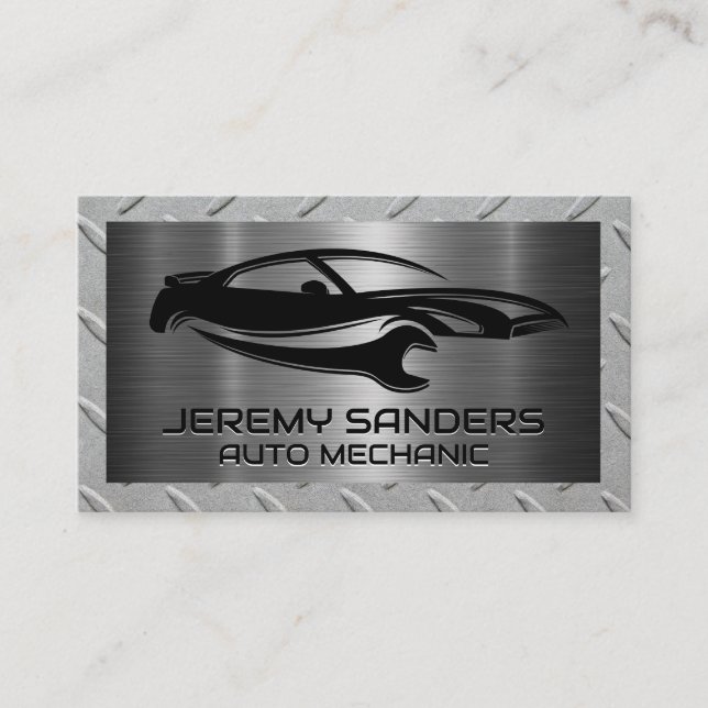 Car Wrench Logo | Mechanic  Business Card (Front)