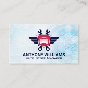 Car Wrenches   Futuristic Background Business Card