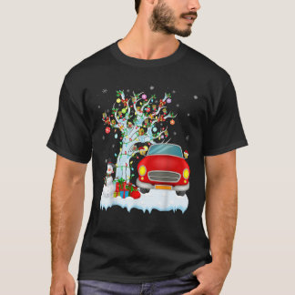 Car Xmas Lighting Tree Santa Hat Car Christmas  T-Shirt