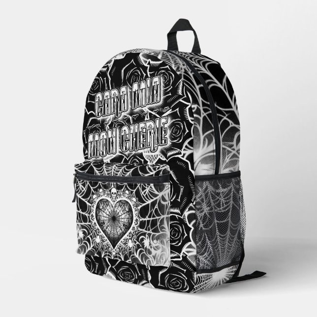 Cara Mia, Mon Cherie Printed Backpack (Back Corner Right)
