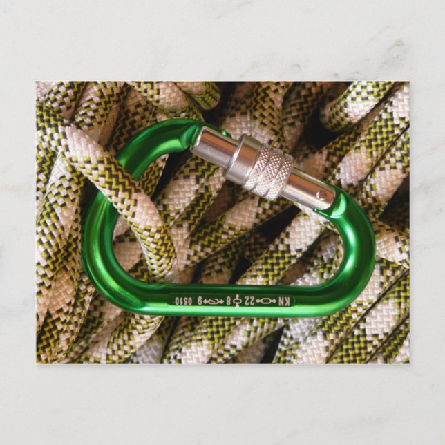Carabiner and Climbing Rope Postcard (Front)
