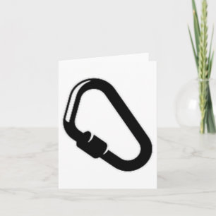 Carabiner Camping Logo On A Pocket Funny Adventure Card