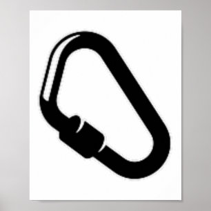 Carabiner Camping Logo On A Pocket Funny Adventure Poster
