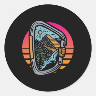 Carabiner Nature Outdoor Bouldering Climbing Bould Classic Round Sticker
