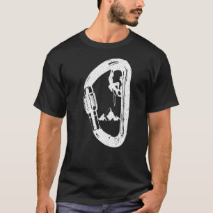 Carabiner with Mountaineer Mountains Climbing T-Shirt