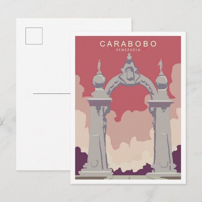 Carabobo Venezuela Art Vintage Travel Illustration Postcard (Front/Back)