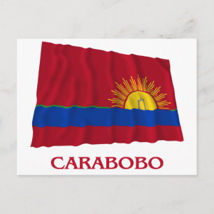 Carabobo Waving Flag with Name Postcard