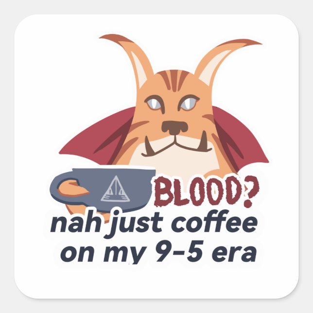 Caracal Vampire Square Sticker (Front)