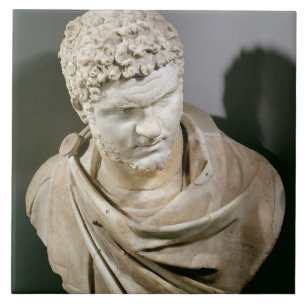 Caracalla, Roman marble cuirassed bust, 212-217 AD Tile