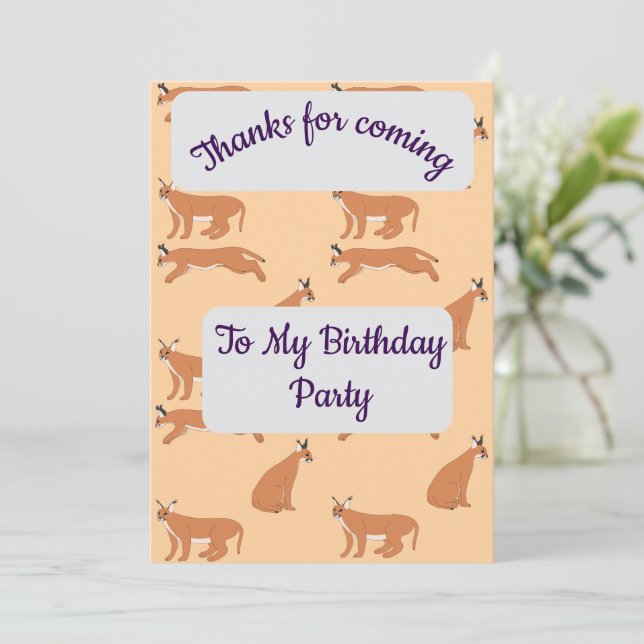 Caracals Thank you Card (Standing Front)