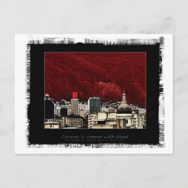 Caracas is coverd with blood postcard (Front)