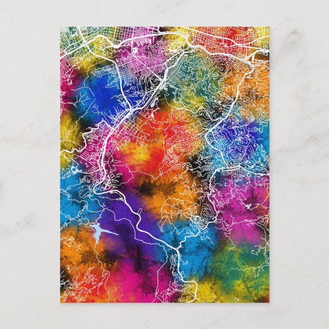 Caracas Venezuela City Map Postcard (Front)