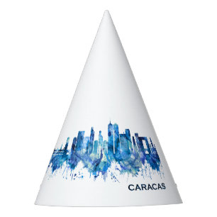Caracas Venezuela Skyline Blue Party Hat