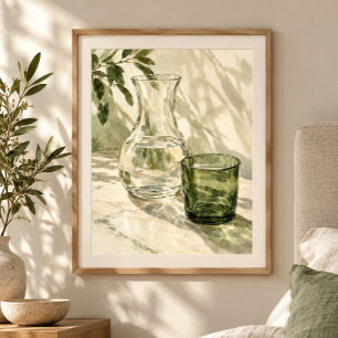 Carafe and Green Glass Art Print