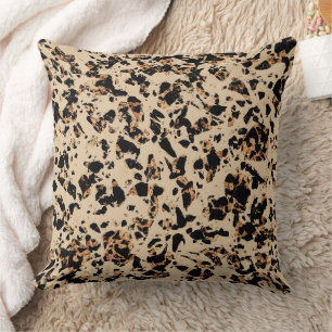 Caramel Abstract Mosaic Animal Print Throw Pillow