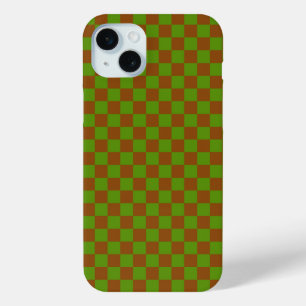 Caramel apple checkered board pattern iPhone 15 mini case