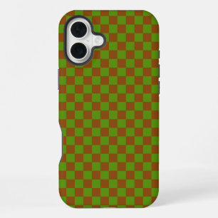 Caramel apple chequered board pattern iPhone 16 plus case