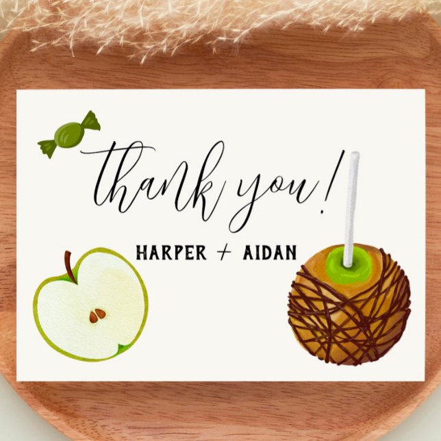 Caramel Apple - Green Baby Shower Thank You Card (Creator Uploaded)