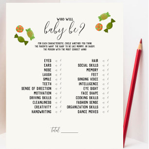 Caramel Apple - Green Who Will Baby Be? Game