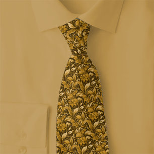 Caramel Botanical Batik Tie