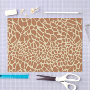 Caramel Brown Beige Giraffe Animal Print Decoupage Tissue Paper