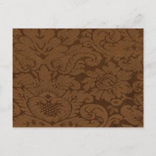Caramel Brown Damask Weave Look Postcard