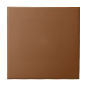 Caramel Cafe Warm Neutral Brown Solid Colour Print Ceramic Tile