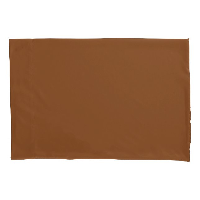 Caramel Cafe Warm Neutral Brown Solid Colour Print Pillowcase (Front)