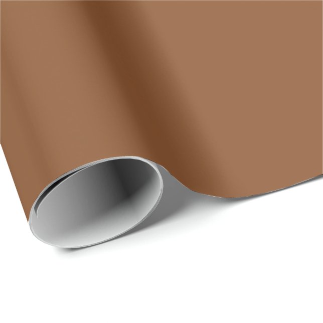 Caramel Cafe Warm Neutral Brown Solid Colour Print Wrapping Paper (Roll Corner)