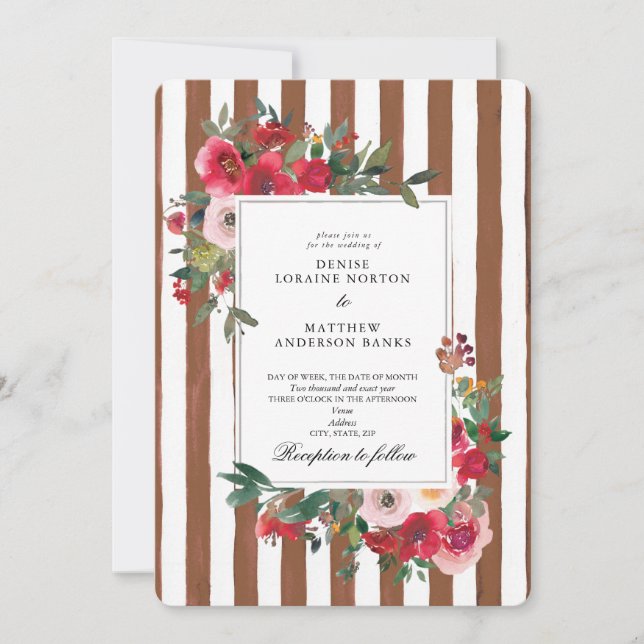 Caramel Cafe Wedding Invitation (Front)