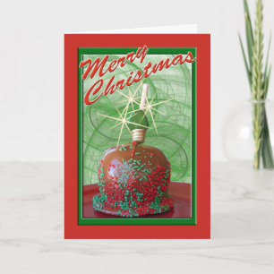 Caramel Candy Apple Photograph Custom Inside Holiday Card