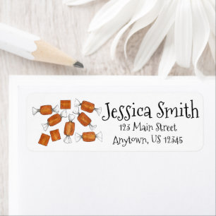 Caramel Candy Sweet Tooth Candies Personalised Return Address Label