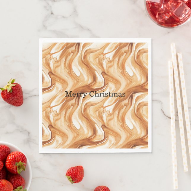 Caramel Carmel Candy Swirls Christmas Napkin (Insitu)