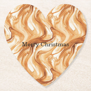 Caramel Carmel Candy Swirls Christmas Paper Coaster