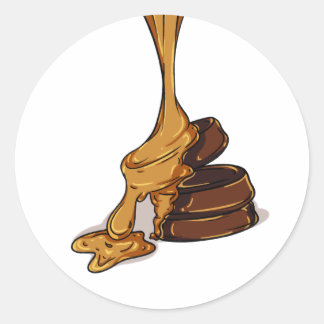 caramel  classic round sticker