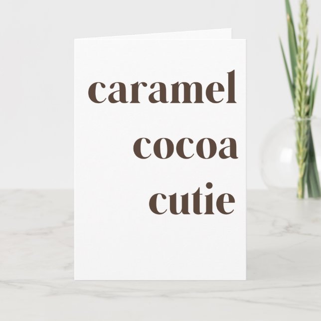Caramel Cocoa Cutie Melanin Queen Afro Girl Card (Front)