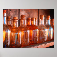 Caramel Coloured Retro Glass Perfume Bottles a Wal