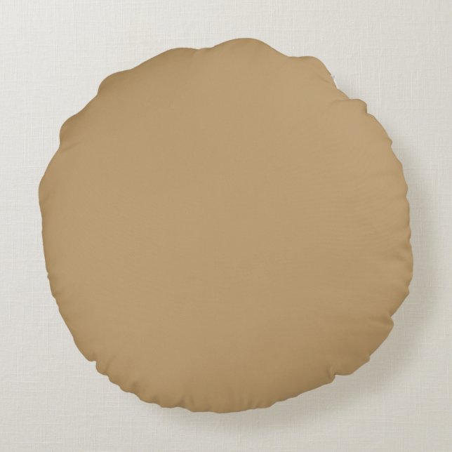 Caramel Cream Brown Solid Colour Pairs to SW 0012 Round Cushion (Back)