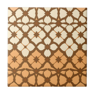 Caramel Cream Moroccan Lattice Pattern Ceramic Tile